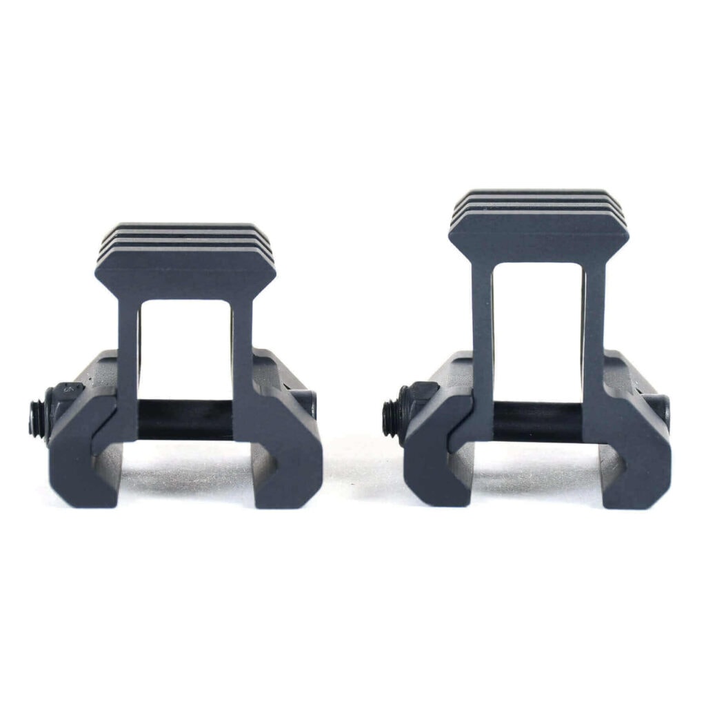 Risers come in multiple heights. These are piccatinny to piccatinny.
