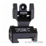Open Box Return - With Tritium - Troy AR 15 Rear Battle Sight Black- Folding - Optional Tritium Illumination