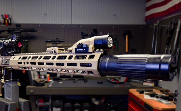 AT3 Tactical Spear XL Handguard with Red Tail LPVO and Dead Air Lazarus Suppressor