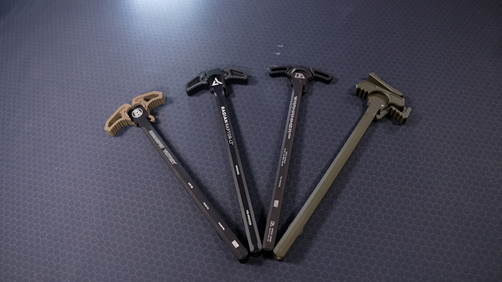 AR-15 charging handles compared on the bench